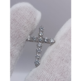 Хрест з білого золота з діамантами у стилі Tiffany&Co